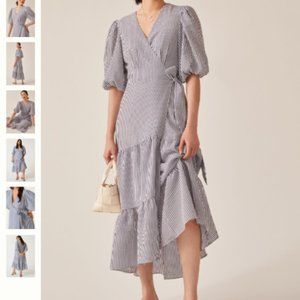 Hutch V-Neck Tiered Wrap Midi Dress